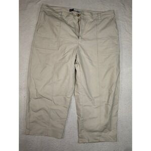 Old Navy Womens 24 High-Rise Barrel Leg Khaki Beige Utility Cropped Pants
